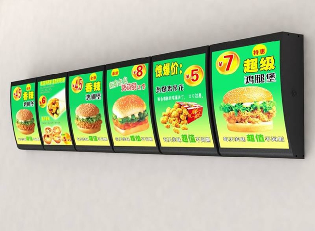 雙面燈箱上面都帶有掛件和支架
